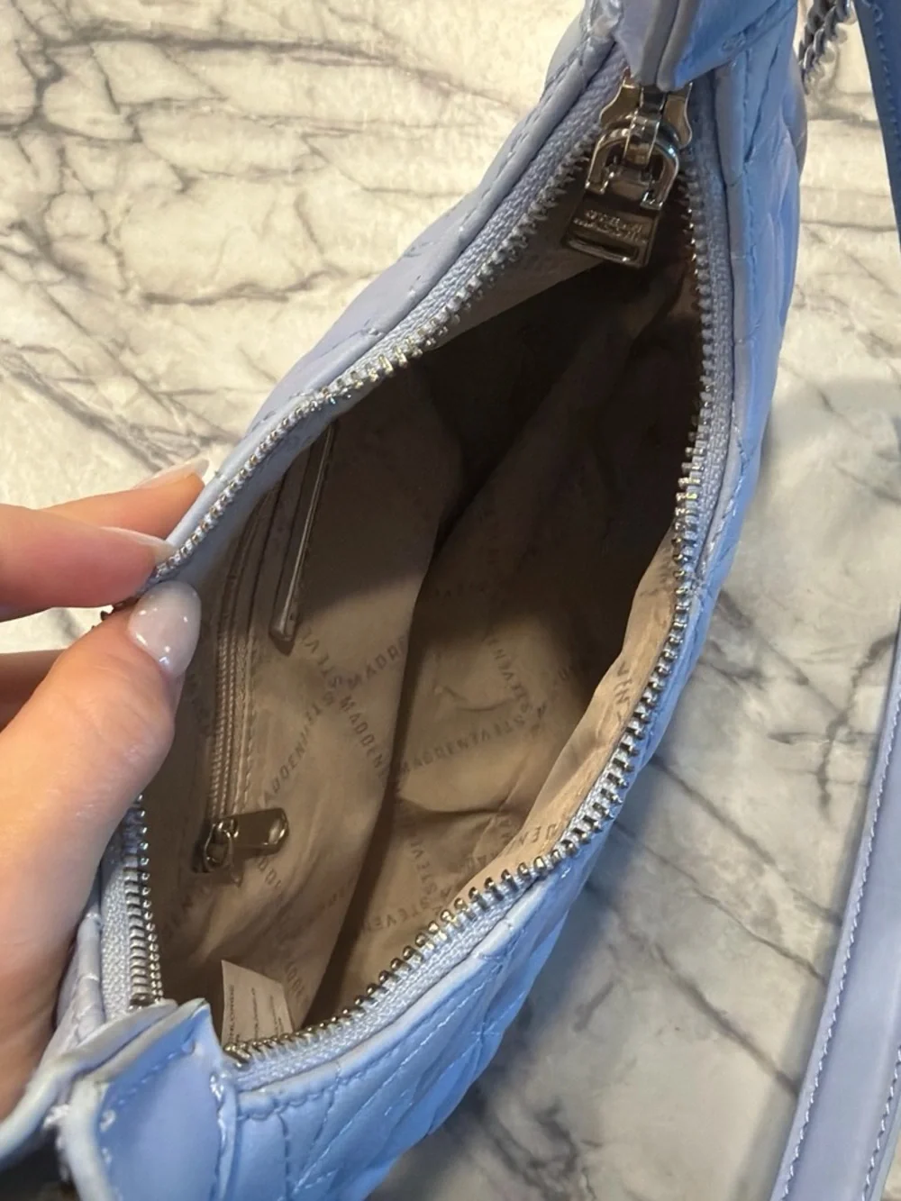Light blue Steve Madden shoulder bag